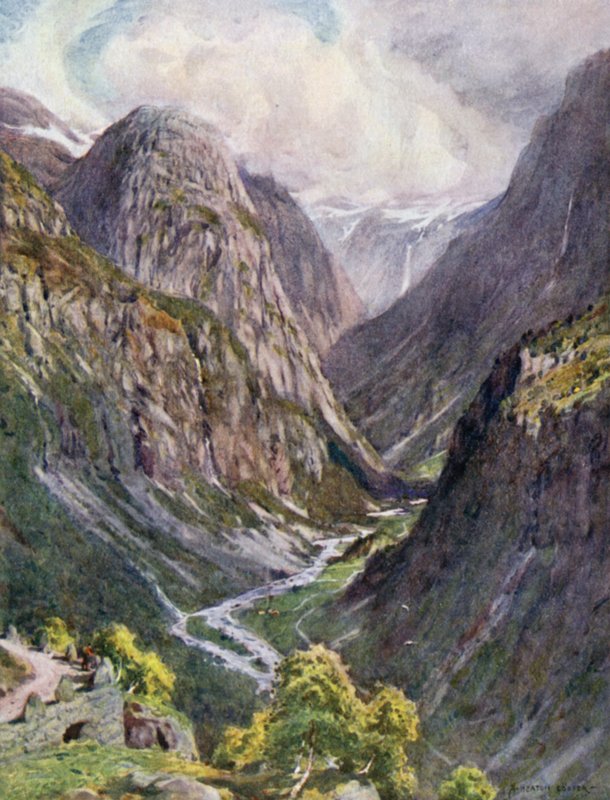 Naerdal, de Stalheim, fiorde de Sogne de Alfred Heaton Cooper