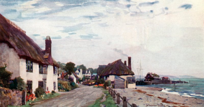 Porlock Weir (cor litho) de Alfred Heaton Cooper