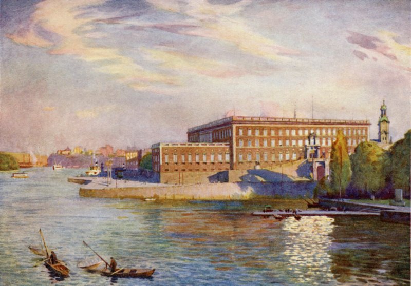 O palácio real, em Estocolmo de Alfred Heaton Cooper