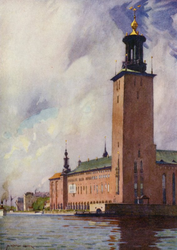 A, corredor cidade, estocolmo de Alfred Heaton Cooper