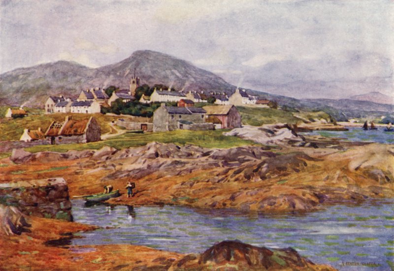 A, vila, de, Roundstone, município, galway de Alfred Heaton Cooper