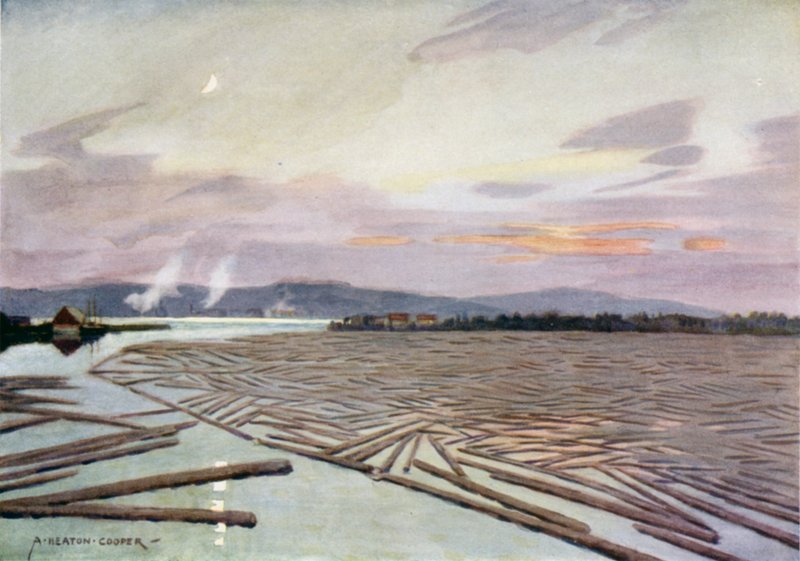 Madeira no rio Angerman, Harnosand de Alfred Heaton Cooper
