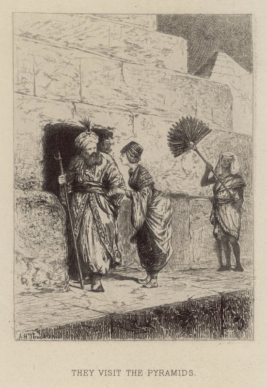 Eles visitam as Pirâmides (gravura) de Alfred Holst Tourrier