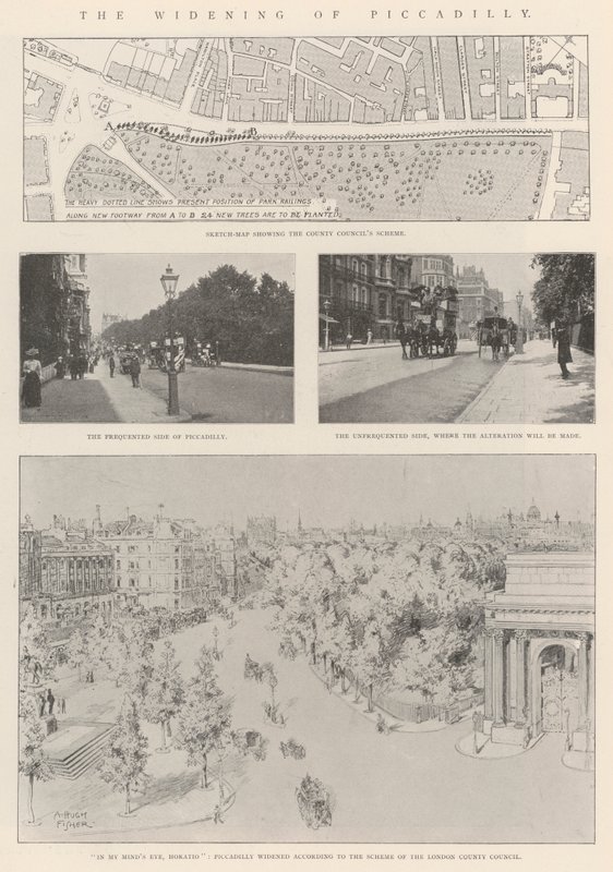 O alargamento de Piccadilly de Alfred Hugh Fisher