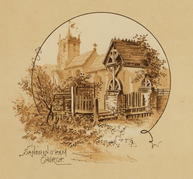 Igreja de Sandringham, Norfolk (chromolitho) de Alfred Johnson