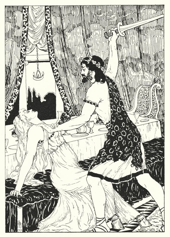 Uma história verdadeira de Luciano: Lucian e a mulher com pernas de burro (gravura) de Alfred Payne Garnett