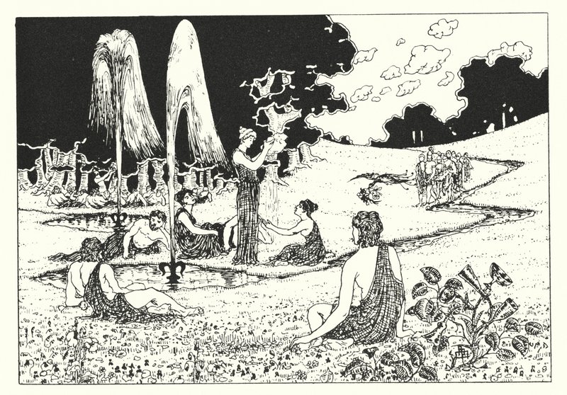 A Verdadeira História de Luciano: Os Campos Elíseos (gravura) de Alfred Payne Garnett