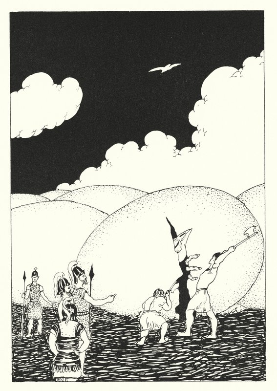 A Verdadeira História de Luciano: O Ovo de Halcyon (gravura) de Alfred Payne Garnett