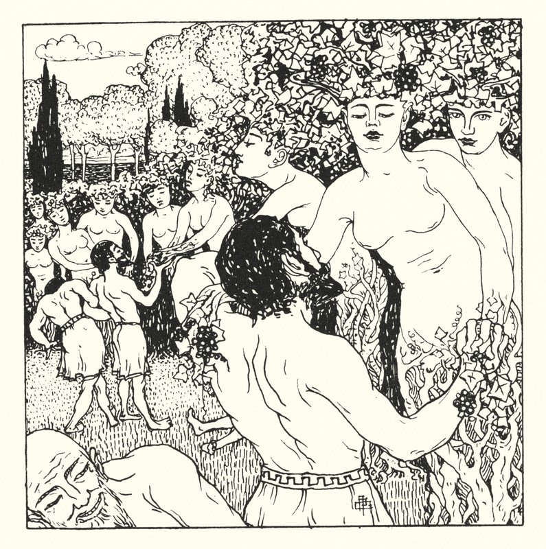 A Verdadeira História de Lucian: As Mulheres da Vinha (gravura) de Alfred Payne Garnett