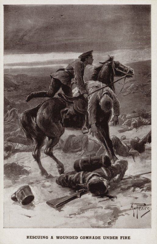 Resgatando um companheiro ferido sob fogo, a Primeira Guerra Mundial de Alfred Pearse