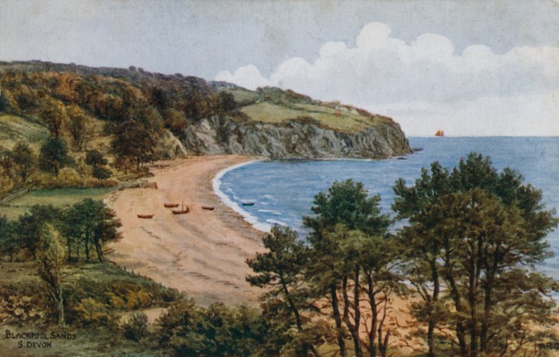 Blackpool Sands, South Devon (cor litho) de Alfred Robert Quinton