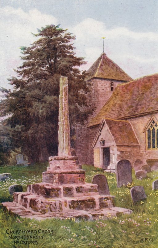 Cruz do adro da igreja, North Hinksey (litografia a cores) de Alfred Robert Quinton