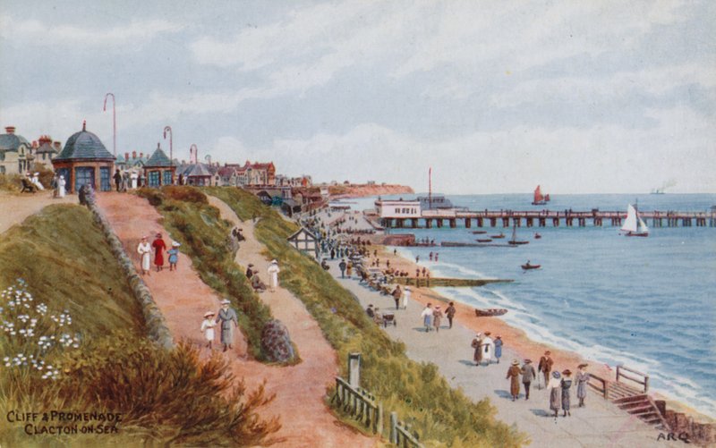 Penhasco e passeio, Clacton-on-Sea de Alfred Robert Quinton