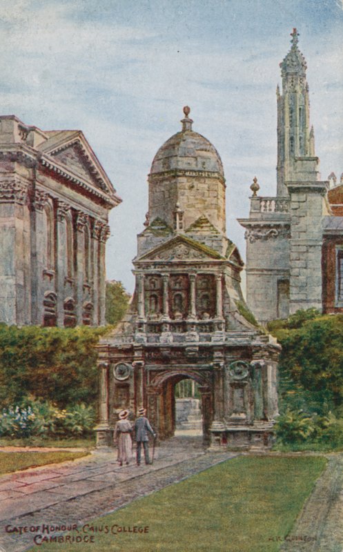 Porta de Honra, Caius College, Cambridge (cor litho) de Alfred Robert Quinton