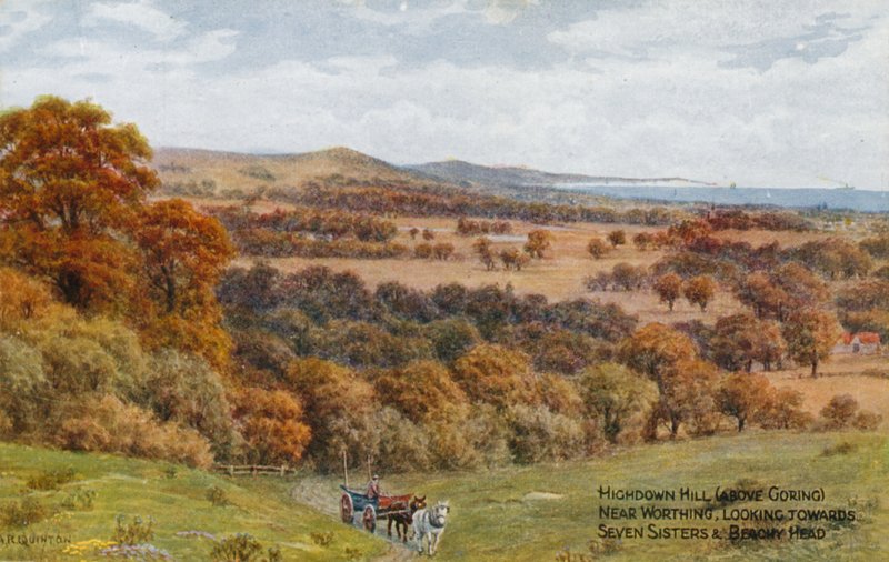 Highdown Hill (acima de Goring), perto de Worthing, olhando para Seven Sisters e Beachy Head de Alfred Robert Quinton