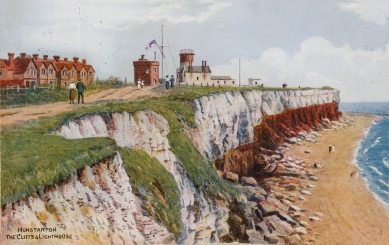 Hunstanton, os penhascos e o farol de Alfred Robert Quinton