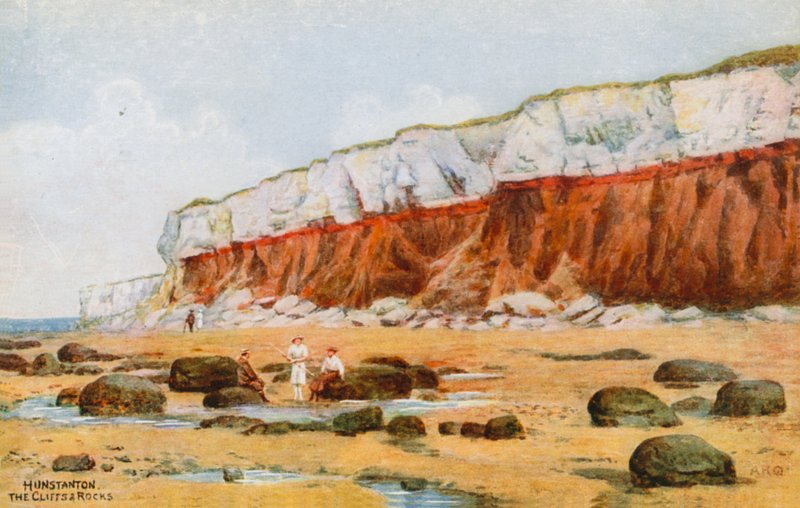 Hunstanton, os penhascos e as rochas de Alfred Robert Quinton