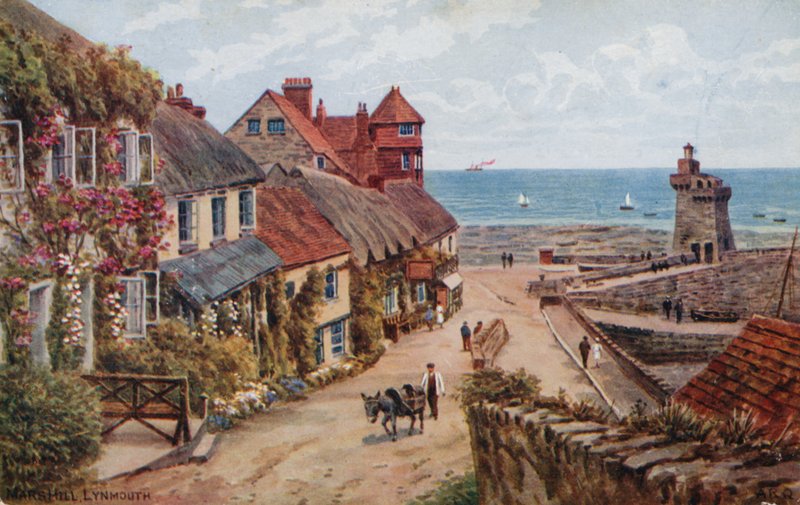 Mars Hill, Lynmouth (cor litho) de Alfred Robert Quinton