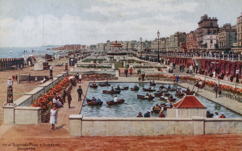 Nova piscina de barcos e jardins, Brighton de Alfred Robert Quinton