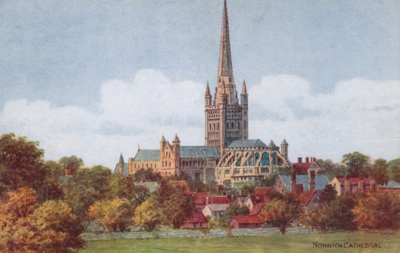 Catedral de Norwich (cor litho) de Alfred Robert Quinton