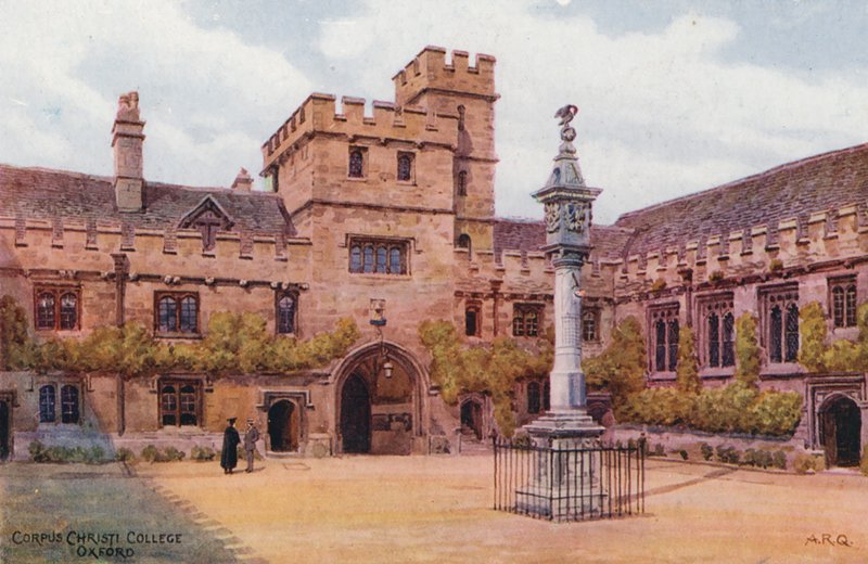 Oxford: Corpus Christi College, Oxford (litografia a cores) de Alfred Robert Quinton