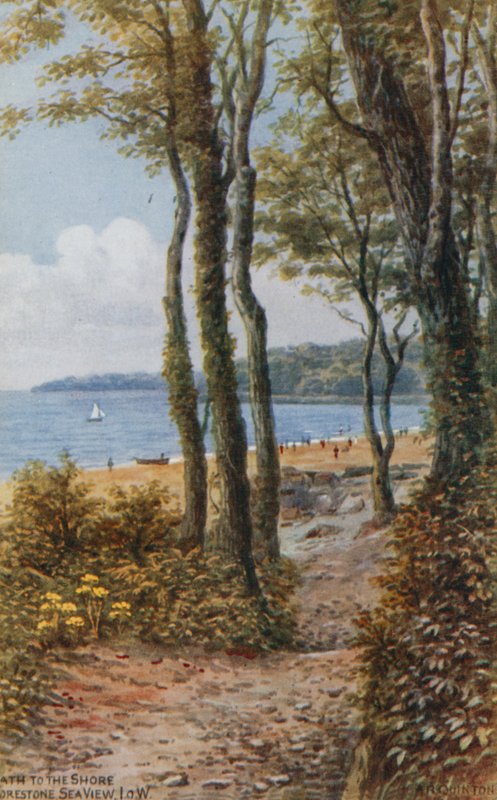 Caminho, costa, mar, vista, ilha, wight de Alfred Robert Quinton