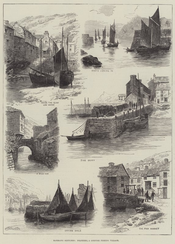Rambling Sketches, Polperro, uma vila de pescadores da Cornualha de Alfred Robert Quinton