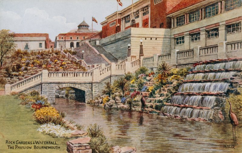 Rock jardins e cachoeira, o pavilhão, Bournemouth de Alfred Robert Quinton