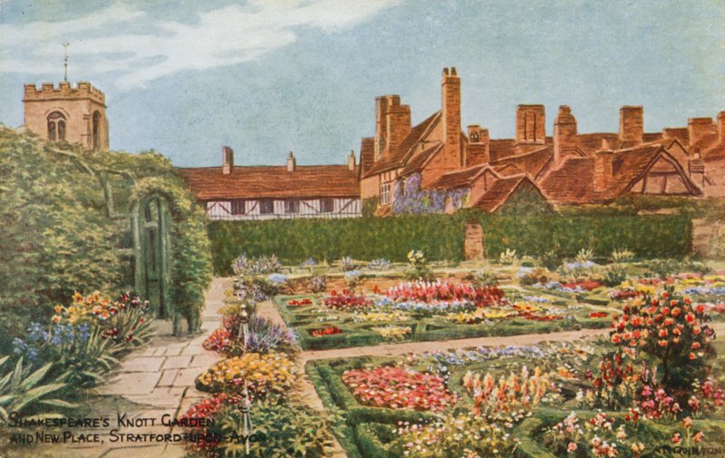 Knott Garden de Shakespeare e Novo Lugar, Stratford-upon-Avon de Alfred Robert Quinton