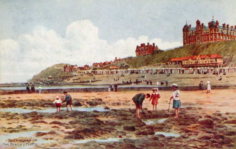 Sheringham, a praia e falésias de Alfred Robert Quinton