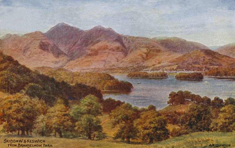Skiddaw e Keswick de Brandelhow Park, Lake District de Alfred Robert Quinton