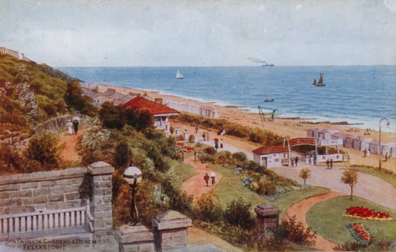 Spa Pavilion Gardens e Praia, Felixstowe de Alfred Robert Quinton