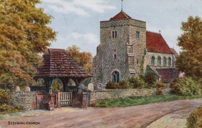 Igreja Steyning (cor litho) de Alfred Robert Quinton