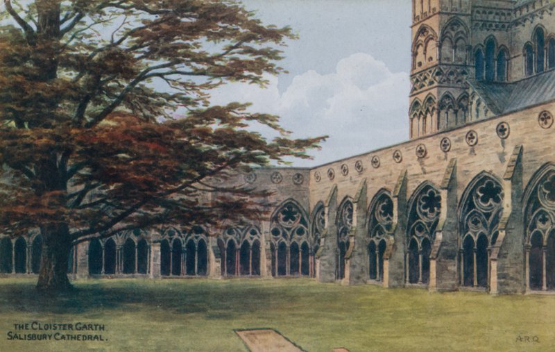 O Claustro Garth, Catedral de Salisbury de Alfred Robert Quinton