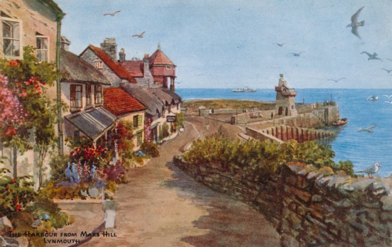 O porto de Mars Hill, Lynmouth de Alfred Robert Quinton