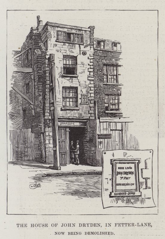 A Casa de John Dryden, em Fetter-Lane, agora sendo demolida de Alfred Robert Quinton