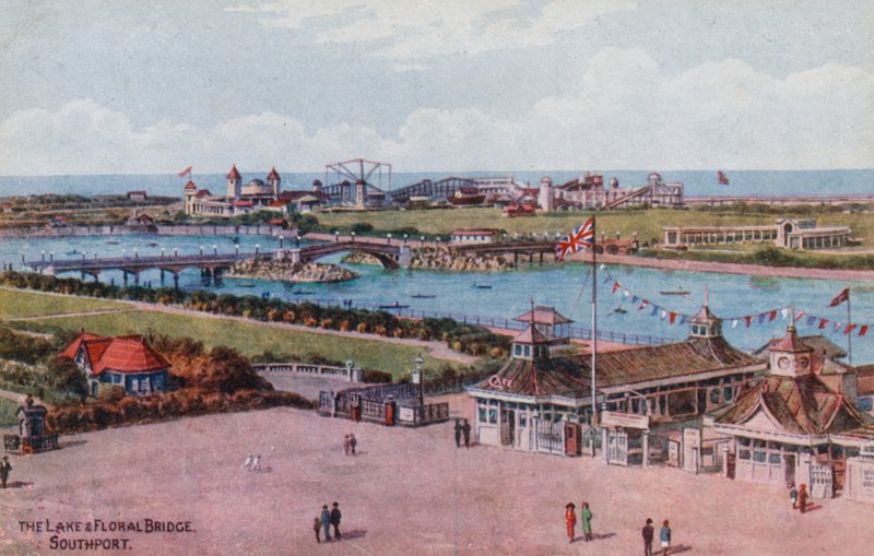 O lago e a ponte floral, Southport de Alfred Robert Quinton