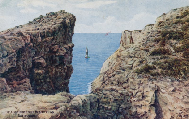 O farol, de Beachy Head, Eastbourne de Alfred Robert Quinton
