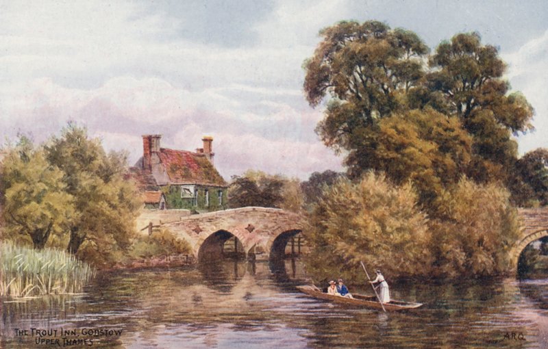 The Trout Inn, Godstow (litografia a cores) de Alfred Robert Quinton