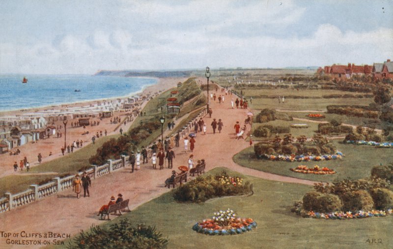 Topo, de, penhascos, e, praia, gorleston-on-sea de Alfred Robert Quinton