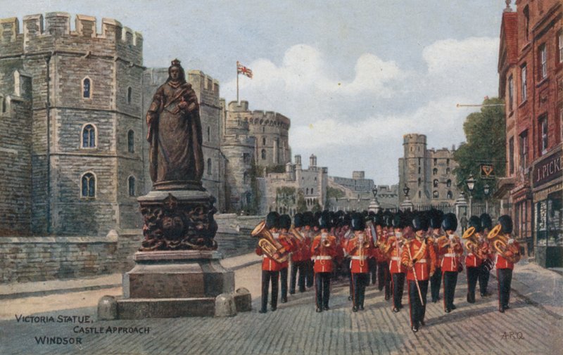 Victoria, estátua, castelo, aproximação, windsor de Alfred Robert Quinton