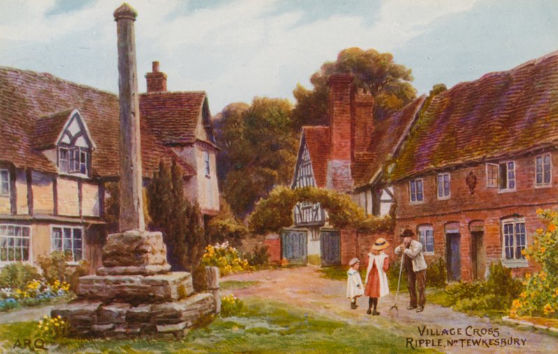 Village Cross, Ripple perto de Tewkesbury de Alfred Robert Quinton