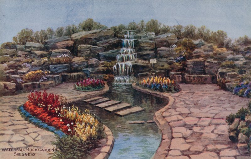 Cachoeira, jardins rocha, skegness de Alfred Robert Quinton