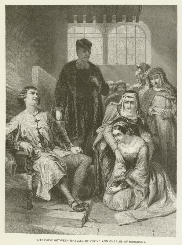 Entrevista entre Isabelle de Croye e Charles de Burgundy de Alfred W. Elmore