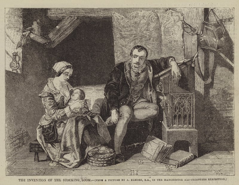 A invenção do tear de meia de Alfred W. after Elmore