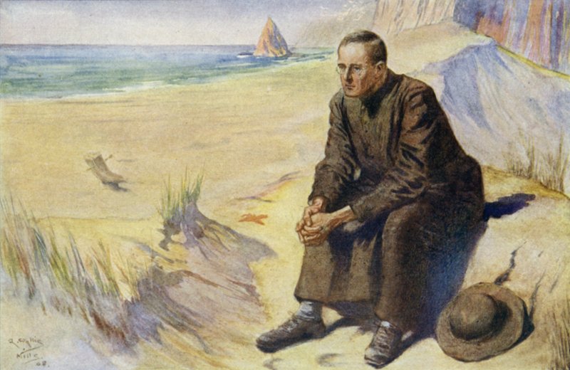 Padre Damien, missionário católico belga, em sua missão à colônia de leprosos em Molokai, Havaí, 1873-1889 de Alfred Wallis Mills