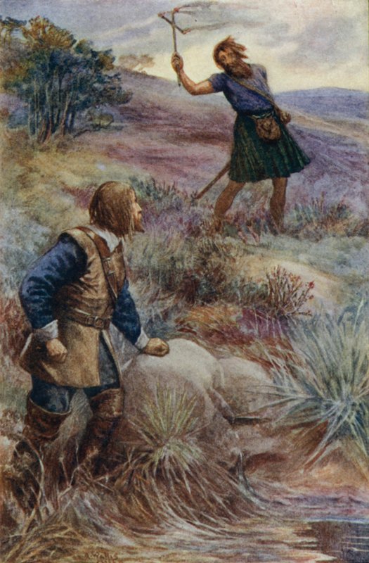 James Graham, marquês de Montrose, comandante realista escocês, recebendo notícias de uma invasão de tropas irlandesas na Escócia, em 1644 de Alfred Wallis Mills