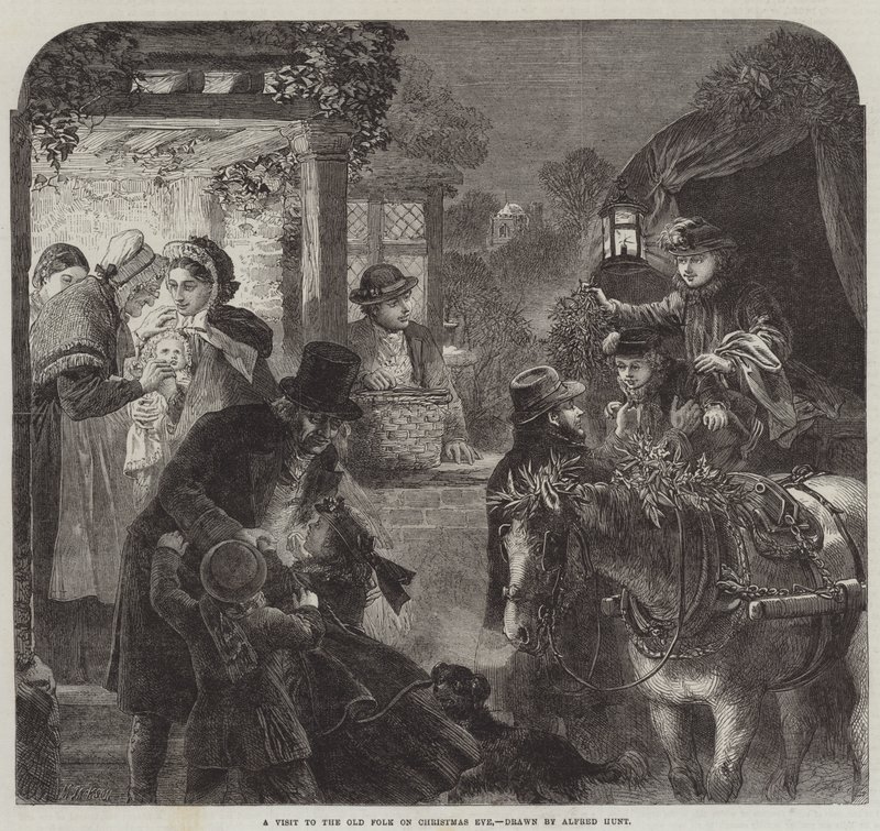 Uma visita ao velho povo na véspera de Natal de Alfred William Hunt