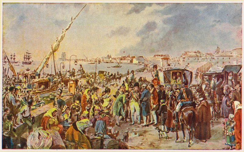João de Bragança, Príncipe Regente de Portugal, parte para o Brasil de Alfredo Roque Gameiro
