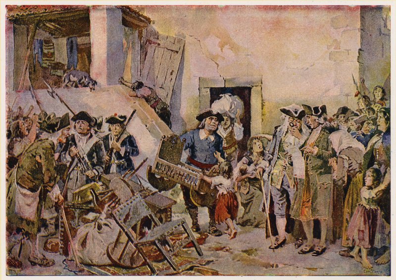 Pessoas atiradas para a pobreza que penhoram os seus pertences, Portugal de Alfredo Roque Gameiro